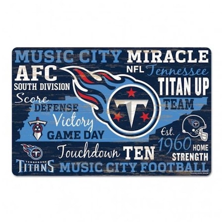 Wincraft 3208561910 Tennessee Titans Wordage Design Wood Sign - 11 X 17 In.